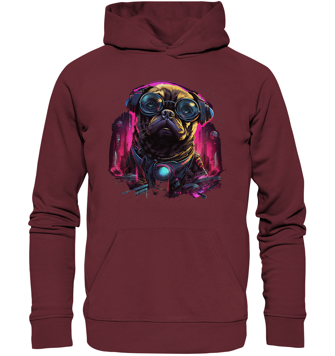 Cyberdog Pug - Organic Basic Hoodie