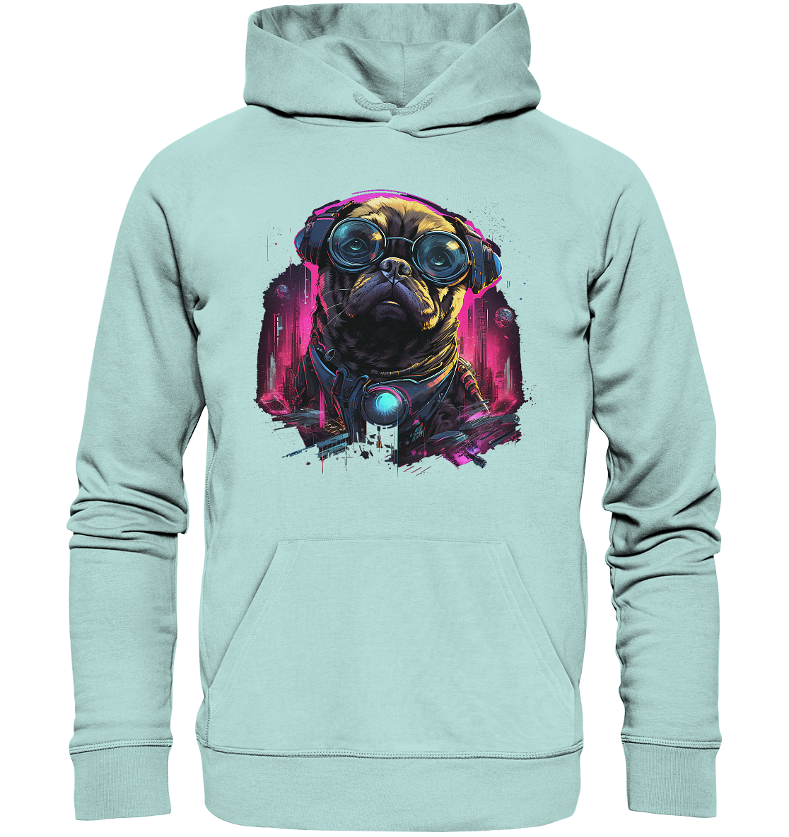 Cyberdog Pug - Organic Basic Hoodie