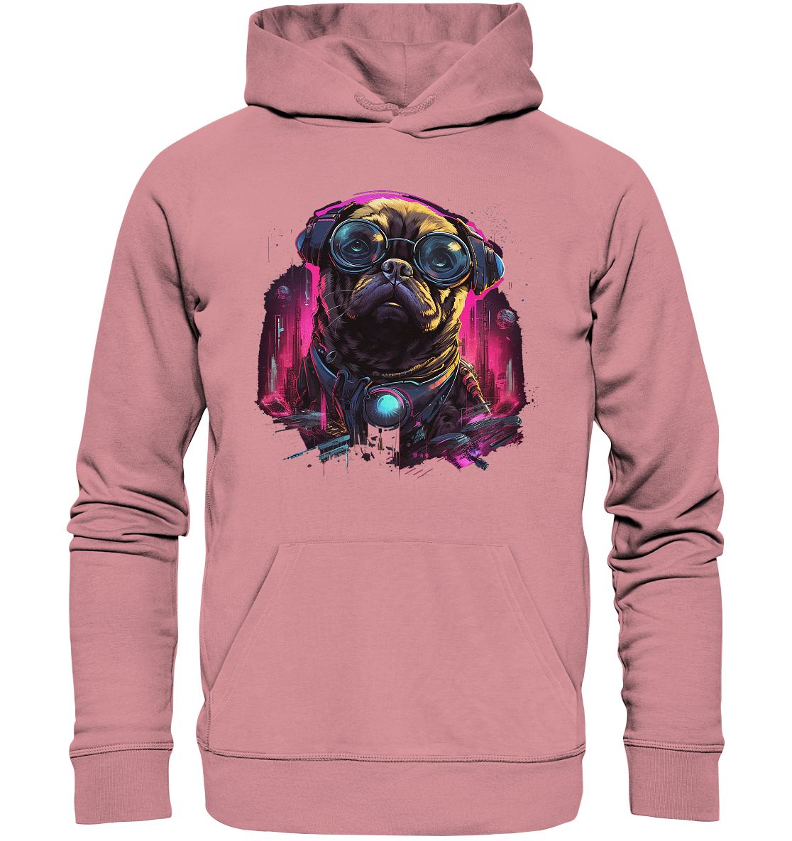 Cyberdog Pug - Organic Basic Hoodie